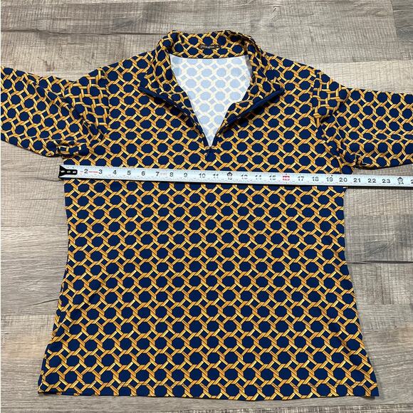 J McLaughlin Size XL Nylon Catalina Cloth Quarter Zip Pullover Chain Link Top - Picture 7 of 9